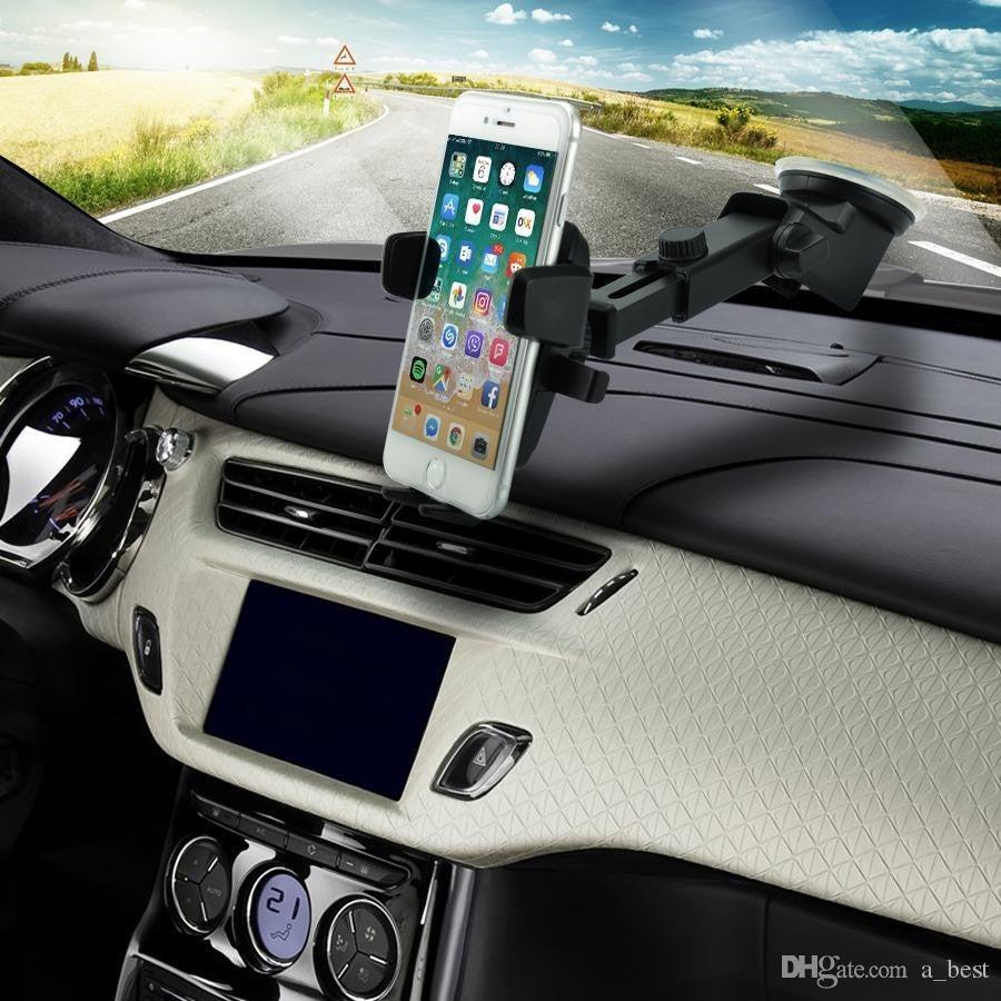 Suport auto pentru telefon, 2nd A1 Telescopic cu Ventuza Negru-0
