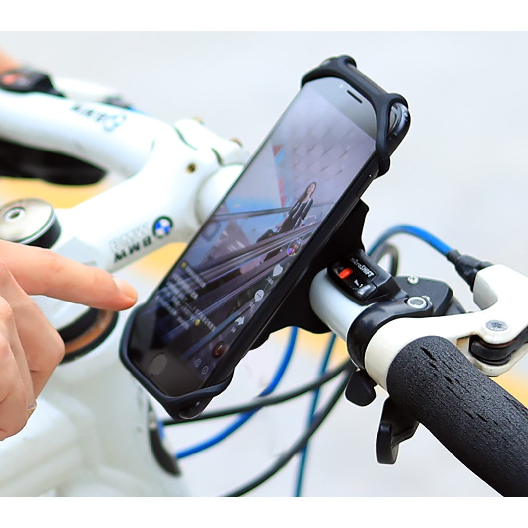 Suport Telefon pentru Bicicleta, Motocicleta, Trotineta,  din Silicon 4-7 inch, Negru-1