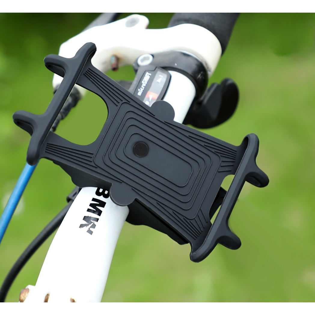 Suport Telefon pentru Bicicleta, Motocicleta, Trotineta,  din Silicon 4-7 inch, Negru-3