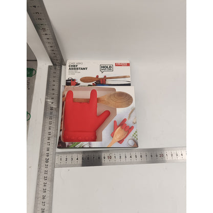 Suport Capac Anti- Varsare, Suport Lingura pentru Oala, Flippy, Model in Forma de Deget, din Silicon, Rosu-8