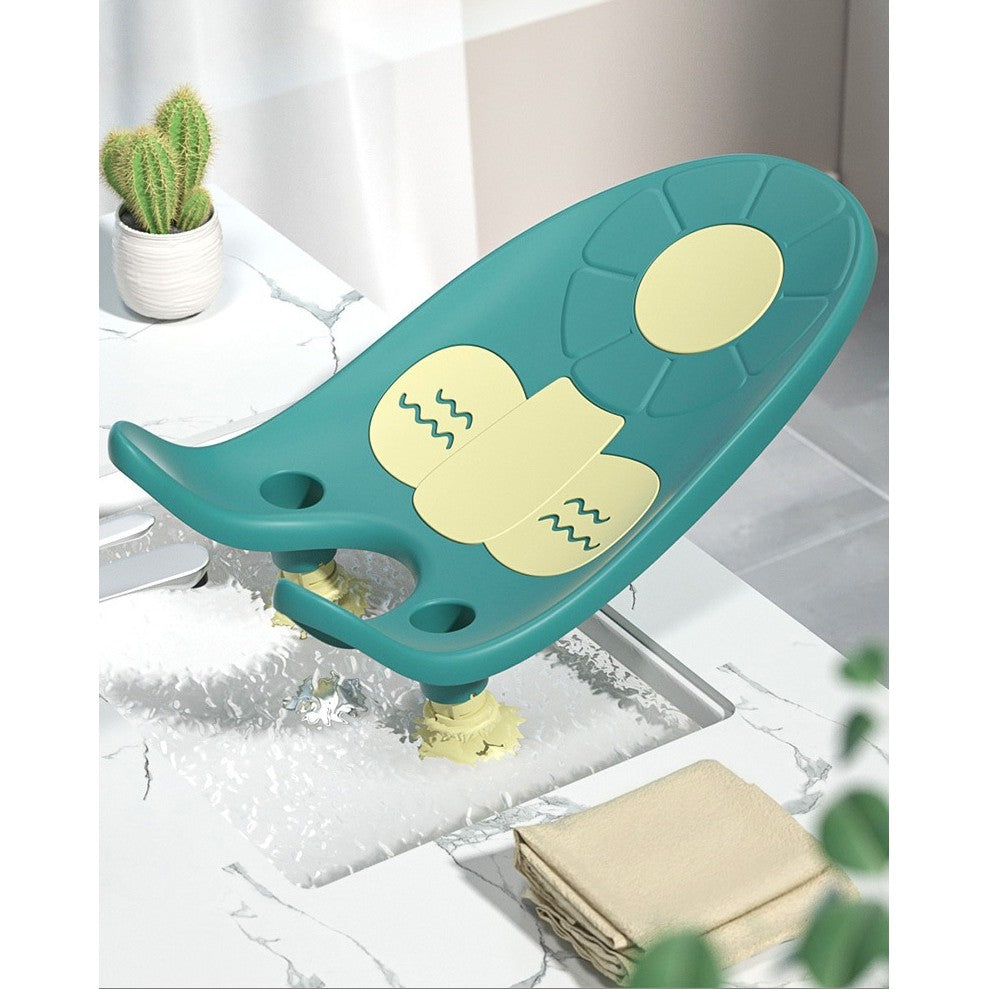 Suport de Baie Bebelusi, Flippy, 0-12 luni, Montare pe Chiuveta/Lavoar/Cada, Ventuze Antiderapante cu Intaltime Reglabila, 50 x 24 x 12.5 cm, Verde-4
