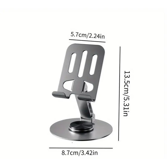 Suport de Birou pentru Telefon sau Tableta, Flippy, din Metal, Pliabil, 5.7 x 13.5 x 8.7 cm, Universal, Gri Metalic-1