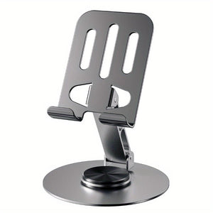 Suport de Birou pentru Telefon sau Tableta, Flippy, din Metal, Pliabil, 5.7 x 13.5 x 8.7 cm, Universal, Gri Metalic-0