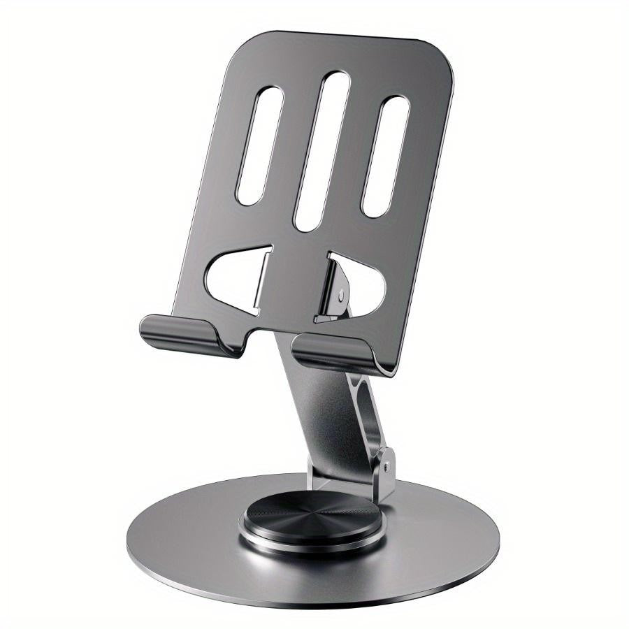 Suport de Birou pentru Telefon sau Tableta, Flippy, din Metal, Pliabil, 5.7 x 13.5 x 8.7 cm, Universal, Gri Metalic-0