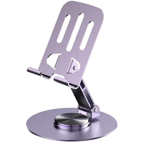 Suport de Birou pentru Telefon sau Tableta, Flippy, din Metal, Pliabil, 5.7 x 13.5 x 8.7 cm, Universal, Mov-3