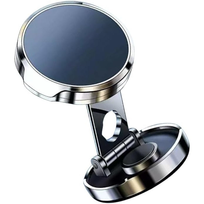 Suport de Telefon, Flippy, cu Adeziv, din ABS si Magnet, Pliabil, Diametru 4.4 cm, Universal, Argintiu-3