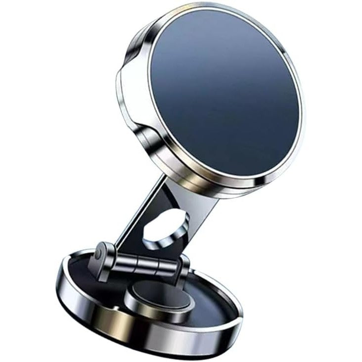 Suport de Telefon, Flippy, cu Adeziv, din ABS si Magnet, Pliabil, Diametru 4.4 cm, Universal, Argintiu-4