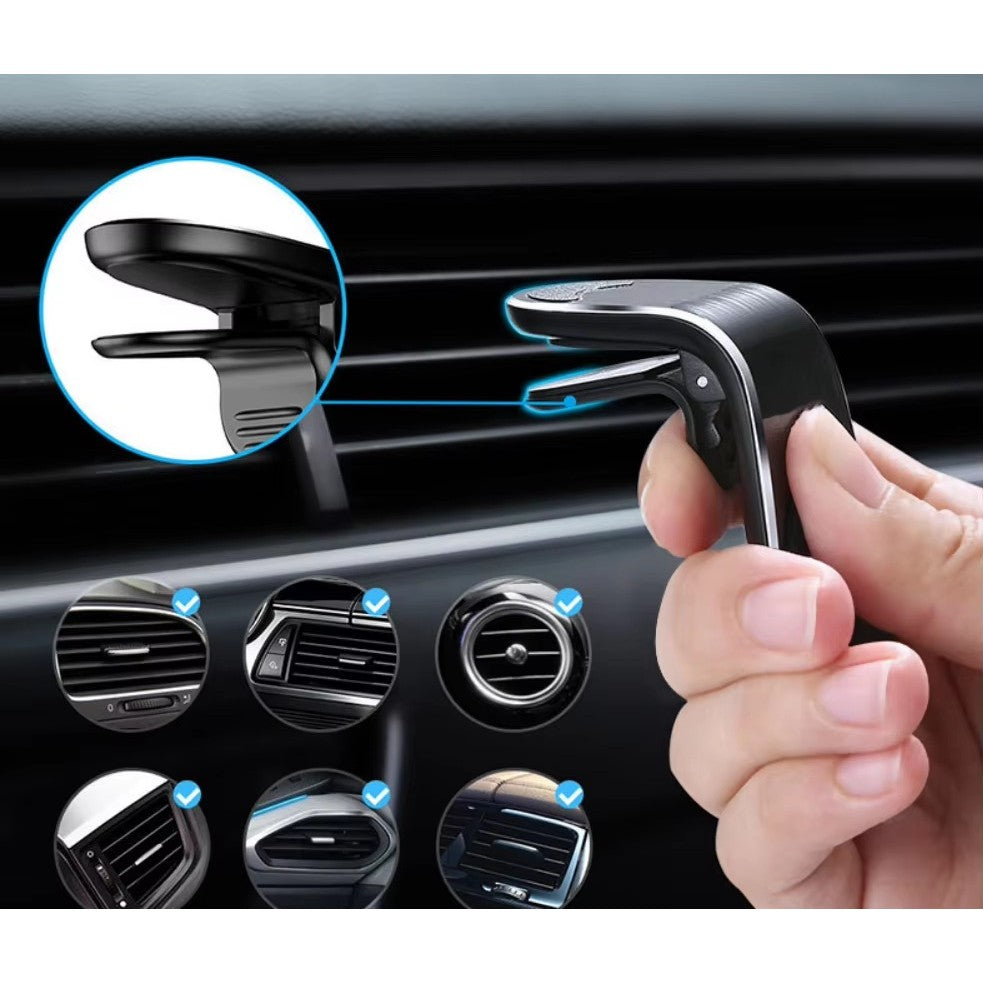 Suport de Telefon, Flippy, pentru Ventilatie, din ABS si Magnet, 3.8 x 3.7 x 6.2 cm, Universala, Albastru-3