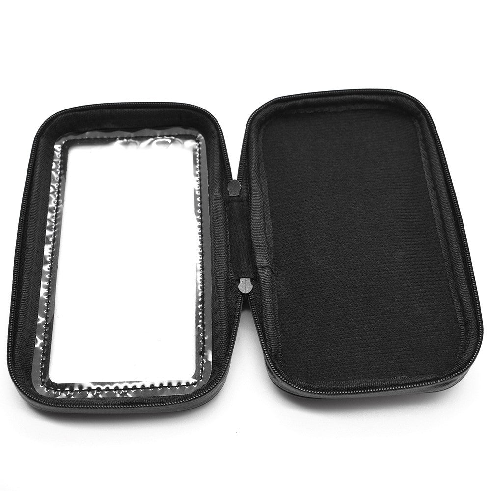 Suport husa telefon mobil Flippy pentru bicicleta si motocicleta, rezistent apa si socuri, touchscreen, 360 rotativ, negru, marime L ≤ 5.5 inch-6