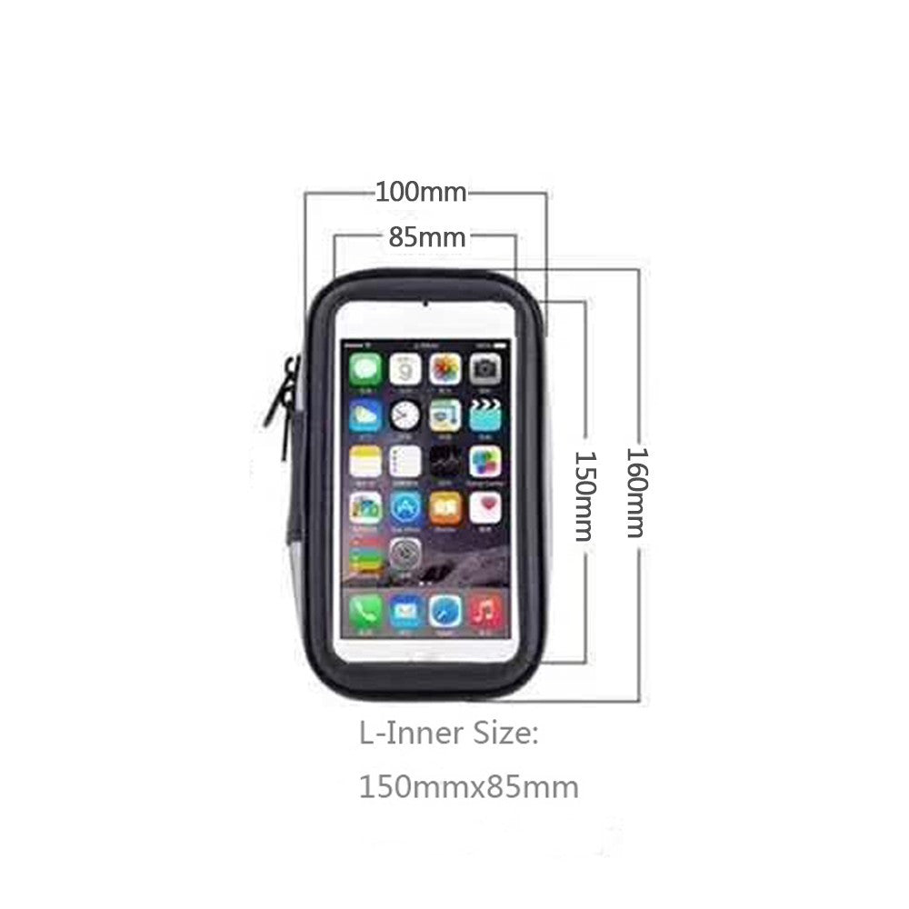 Suport husa telefon mobil Flippy pentru bicicleta si motocicleta, rezistent apa si socuri, touchscreen, 360 rotativ, negru, marime L ≤ 5.5 inch-7