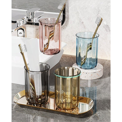 Suport Multifunctional 2 in 1, Pahar si Suport pentru Periuta de Dinti, Flippy, Plastic, Dimensiune: 10.4 x 7.3 x 7.3 cm, Albastru-3