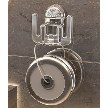 Suport Multifunctional Dublu, Pahar si Suport pentru Periuta de Dinti, Flippy, Plastic, 11 cm x 11.5 cm, Transparent-8