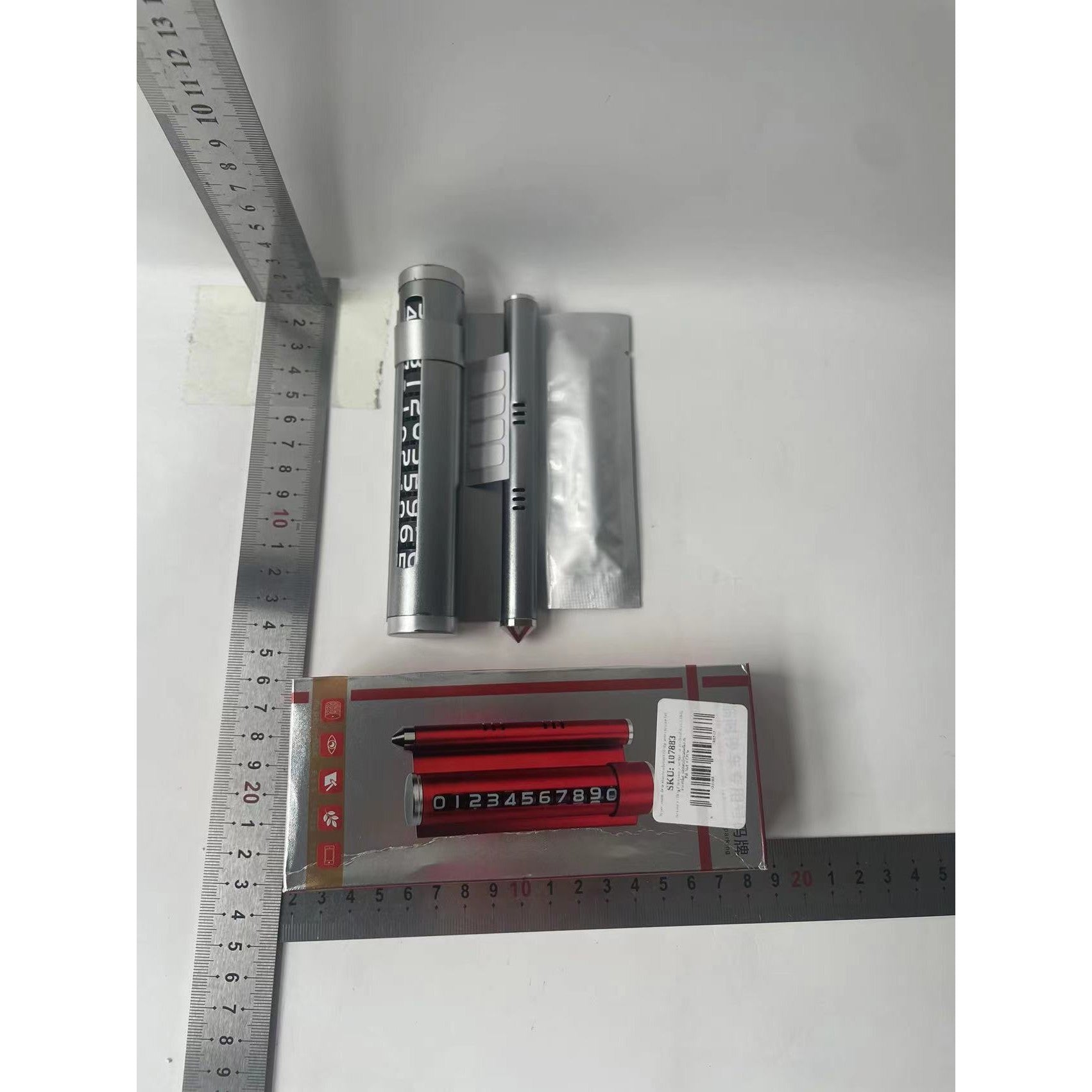Suport numar de telefon cu odorizant Flippy pentru parcare Gri-5
