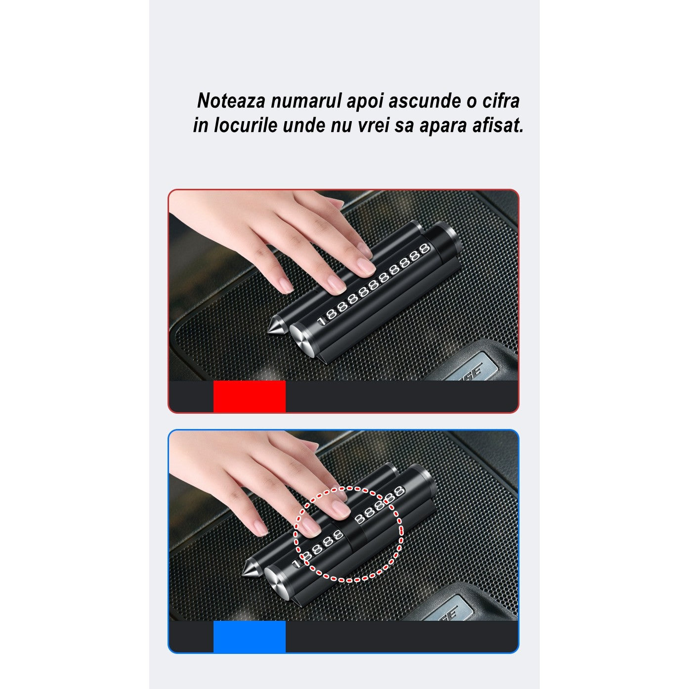 Suport numar de telefon cu odorizant Flippy pentru parcare Negru-6