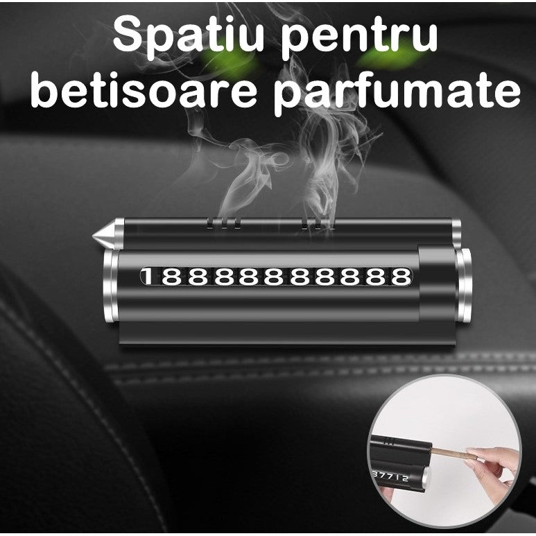Suport numar de telefon cu odorizant Flippy pentru parcare Negru-7