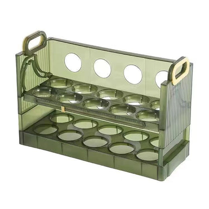 Suport pentru 20 de Oua, Flippy, 2 Straturi, 25.5x10x17cm, Verde Transparent-0