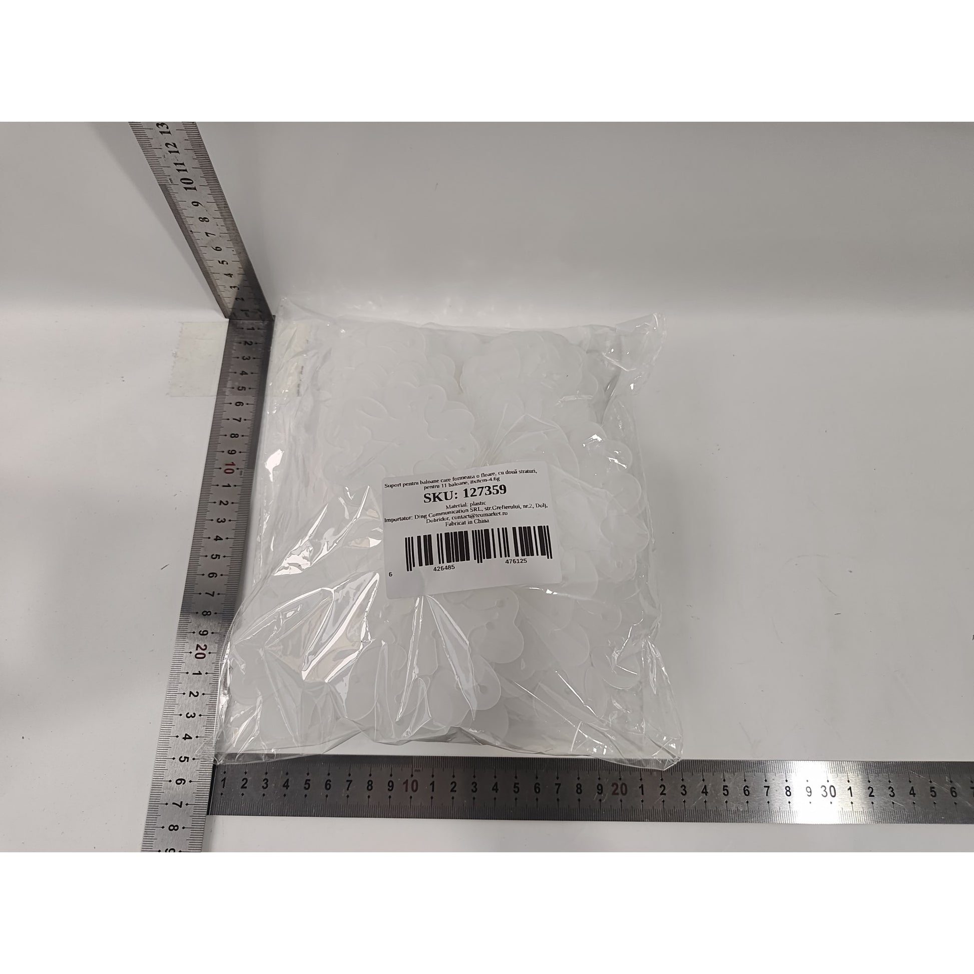 Suport pentru baloane care formeaza o floare, cu două straturi, pentru 11 baloane, 8x8cm-4.6g-1