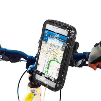 Suport husa telefon mobil Flippy pentru bicicleta si motocicleta, rezistent apa si socuri, touchscreen, 360 rotativ, negru, marime L ≤ 5.5 inch-2