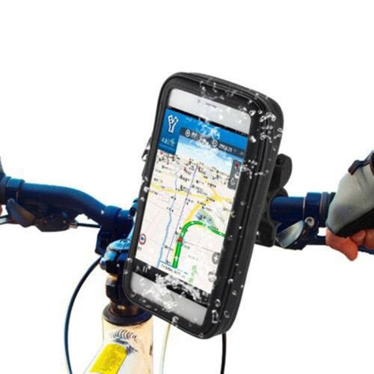 Suport husa telefon mobil Flippy pentru bicicleta si motocicleta, rezistent apa si socuri, touchscreen, 360 rotativ, negru, marime L ≤ 5.5 inch-2