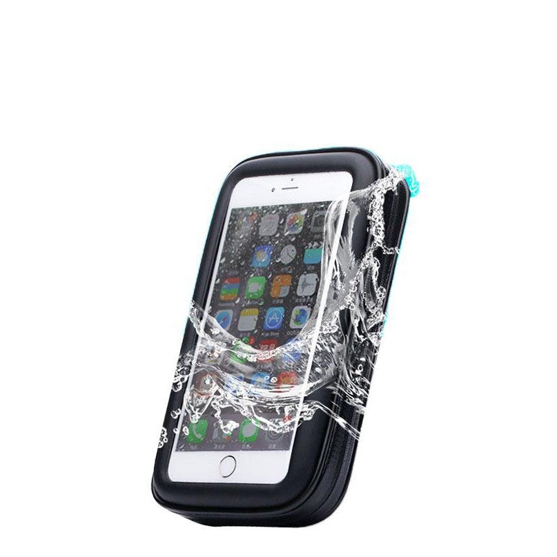 Suport husa telefon mobil Flippy pentru bicicleta si motocicleta, rezistent apa si socuri, touchscreen, 360 rotativ, negru, marime L ≤ 5.5 inch-3