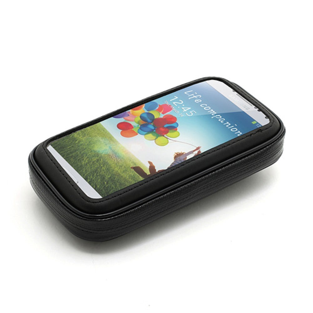 Suport husa telefon mobil Flippy pentru bicicleta si motocicleta, rezistent apa si socuri, touchscreen, 360 rotativ, negru, 4.8 - 5.4 inch-5