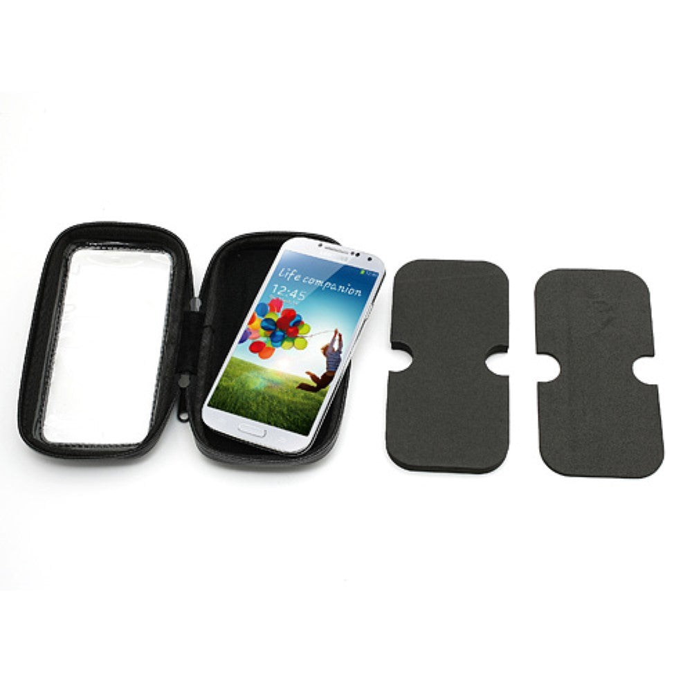 Suport husa telefon mobil Flippy pentru bicicleta si motocicleta, rezistent apa si socuri, touchscreen, 360 rotativ, negru, 4.8 - 5.4 inch-7