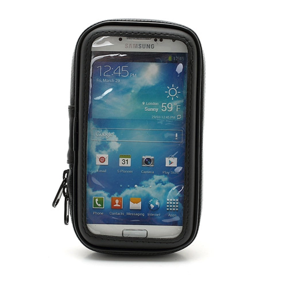 Suport husa telefon mobil Flippy pentru bicicleta si motocicleta, rezistent apa si socuri, touchscreen, 360 rotativ, negru, 4.8 - 5.4 inch-8