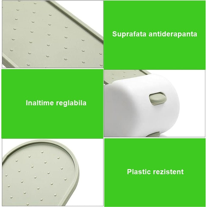 Suport pentru Pantofi, Flippy, cu Două Straturi, Organizator, Antiderapant și Durabil, Inălțime Reglabilă, 28x18x11 cm, Verde, 150 g-2