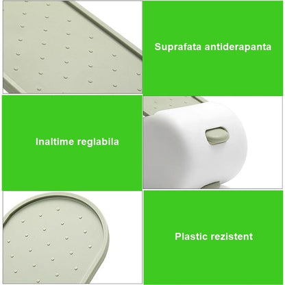 Suport pentru Pantofi, Flippy, cu Două Straturi, Organizator, Antiderapant și Durabil, Inălțime Reglabilă, 28x18x11 cm, Verde, 150 g-2
