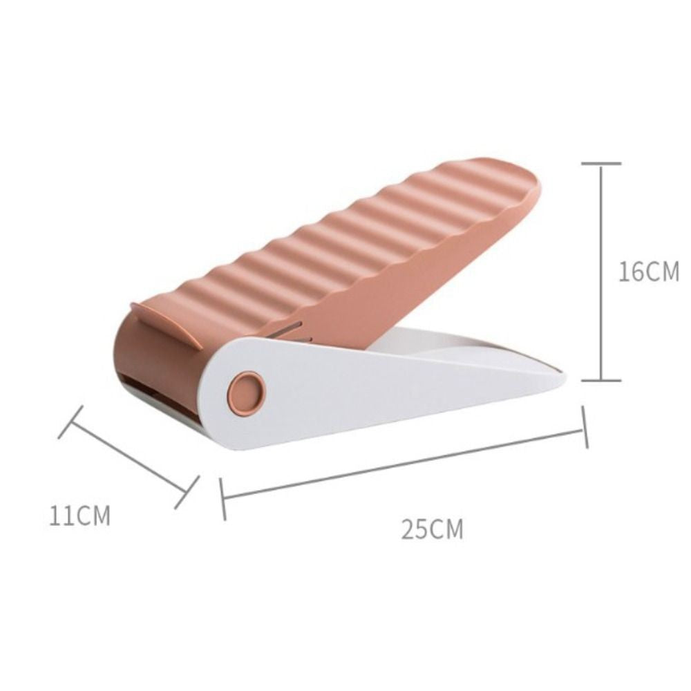 Suport pentru Pantofi, Flippy, cu Două Straturi, Organizator, Antiderapant și Durabil, Inălțime Reglabilă, 25.5x11x7.5 cm, Roz, 150 g-2
