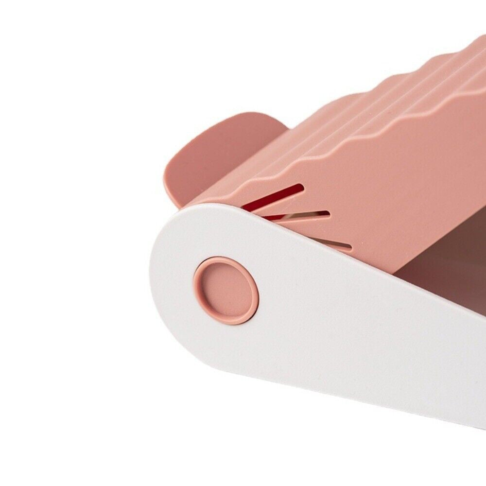 Suport pentru Pantofi, Flippy, cu Două Straturi, Organizator, Antiderapant și Durabil, Inălțime Reglabilă, 25.5x11x7.5 cm, Roz, 150 g-3