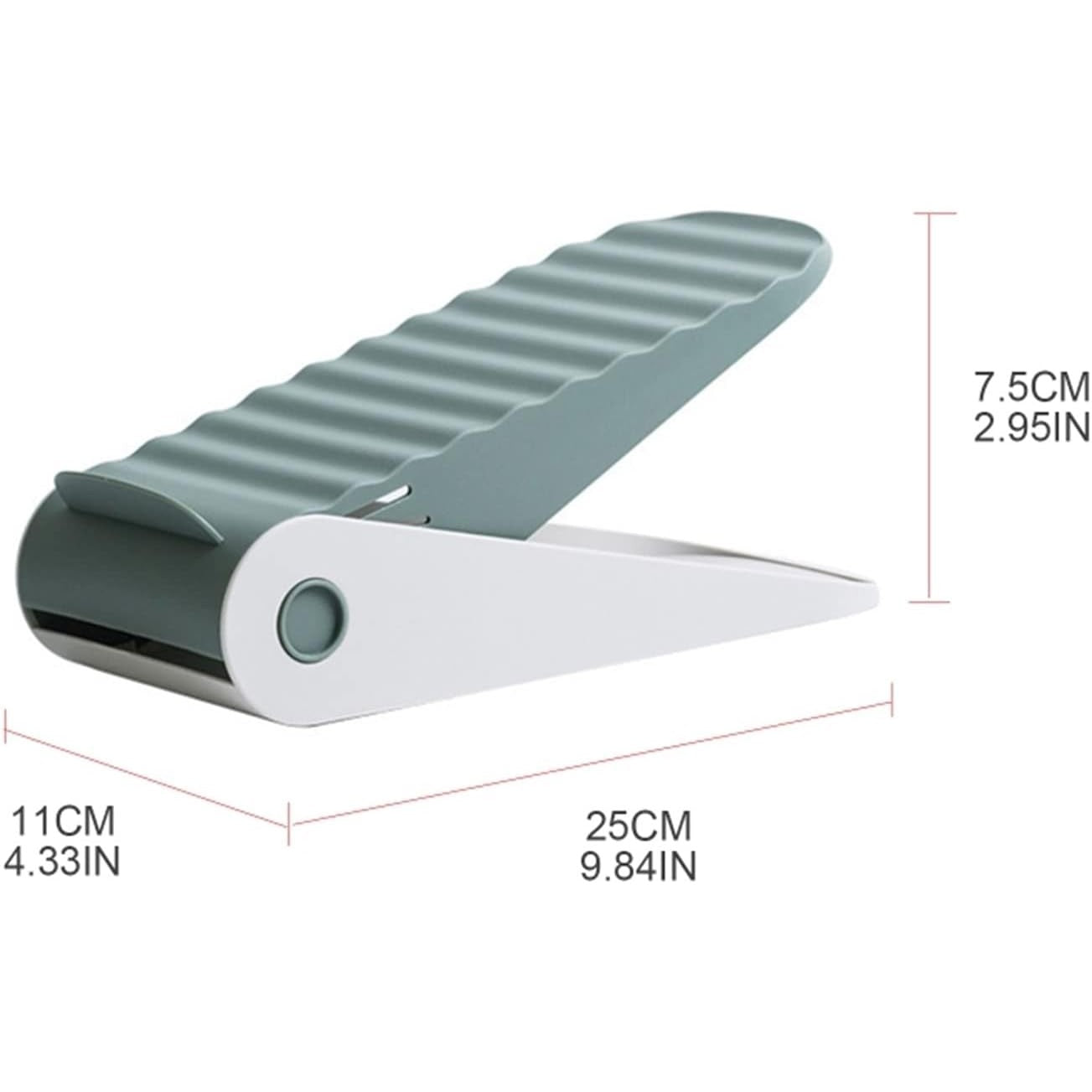 Suport pentru Pantofi, Flippy, cu Două Straturi, Organizator, Antiderapant și Durabil, Inălțime Reglabilă, 25.5x11x7.5 cm, Verde, 150 g-1