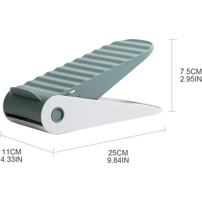 Suport pentru Pantofi, Flippy, cu Două Straturi, Organizator, Antiderapant și Durabil, Inălțime Reglabilă, 25.5x11x7.5 cm, Verde, 150 g-1