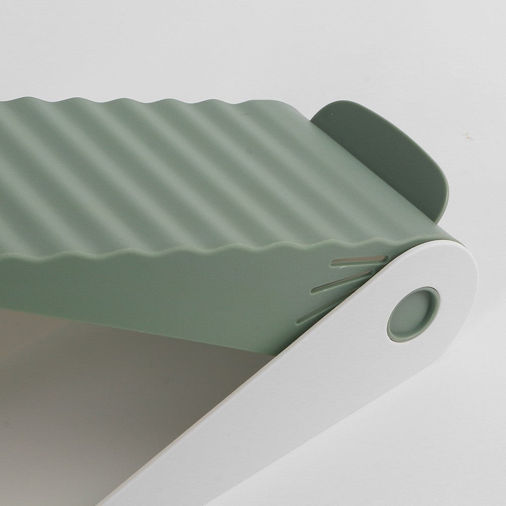 Suport pentru Pantofi, Flippy, cu Două Straturi, Organizator, Antiderapant și Durabil, Inălțime Reglabilă, 25.5x11x7.5 cm, Verde, 150 g-4