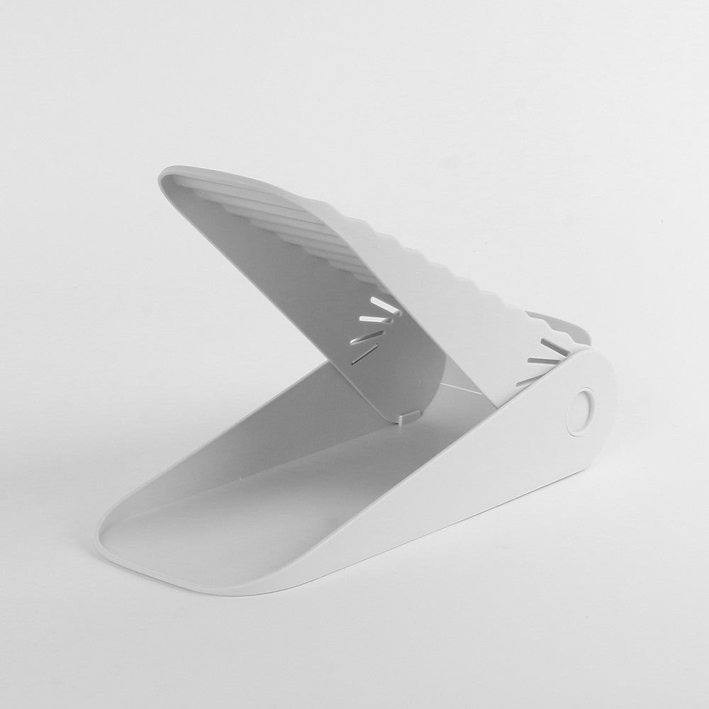 Suport pentru Pantofi, Flippy, cu Două Straturi, Organizator, Antiderapant și Durabil, Inălțime Reglabilă, 25.5x11x7.5 cm, Alb, 150 g-4