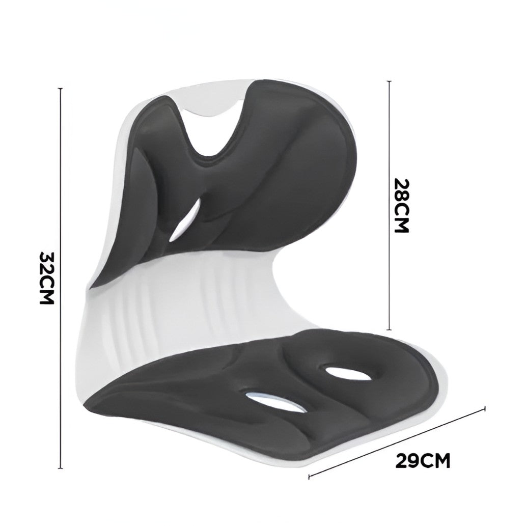 Suport pentru Scaun, Flippy, pentru Corectarea Posturii, Portabil, Ergonomic, Ameliorare Durere, Respirabil, 32x29x28 cm, Marime S, Negru-1