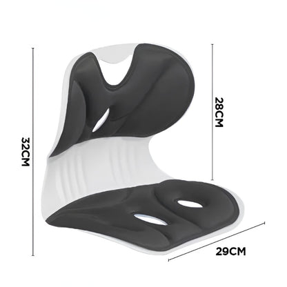 Suport pentru Scaun, Flippy, pentru Corectarea Posturii, Portabil, Ergonomic, Ameliorare Durere, Respirabil, 32x29x28 cm, Marime S, Negru-1
