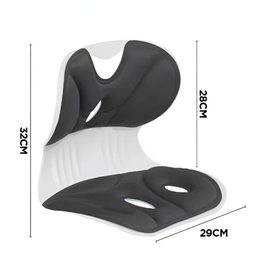Suport pentru Scaun, Flippy, pentru Corectarea Posturii, Portabil, Ergonomic, Ameliorare Durere, Respirabil, 32x29x28 cm, Marime S, Negru-1