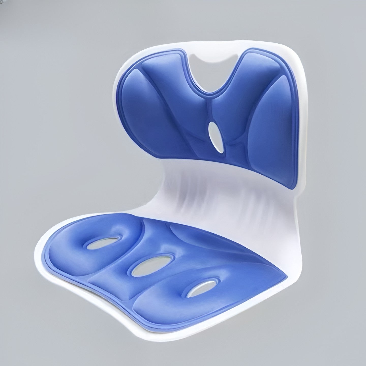 Suport pentru Scaun, Flippy, pentru Corectarea Posturii, Portabil, Ergonomic, Ameliorare Durere, Respirabil, 32x29x28 cm, Marime S, Albastru-2
