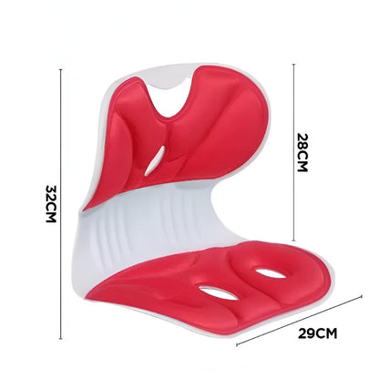 Suport pentru Scaun, Flippy, pentru Corectarea Posturii, Portabil, Ergonomic, Ameliorare Durere, Respirabil, 32x29x28 cm, Marime S, Rosu-2