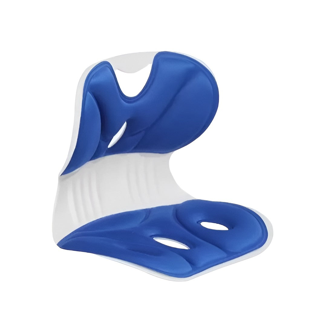 Suport pentru Scaun, Flippy, pentru Corectarea Posturii, Portabil, Ergonomic, Ameliorare Durere, Respirabil, 32x29x28 cm, Marime S, Albastru-0