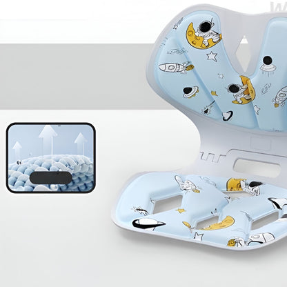 Suport pentru Scaun, Flippy, pentru Corectarea Posturii, Portabil, Pliabil, Ergonomic, Ameliorare Durere, Respirabil, 35x32x30 cm, Marime L, Model Rachete, Albastru-1