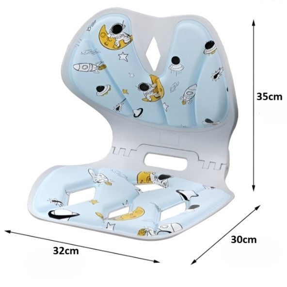 Suport pentru Scaun, Flippy, pentru Corectarea Posturii, Portabil, Pliabil, Ergonomic, Ameliorare Durere, Respirabil, 35x32x30 cm, Marime L, Model Rachete, Albastru-8