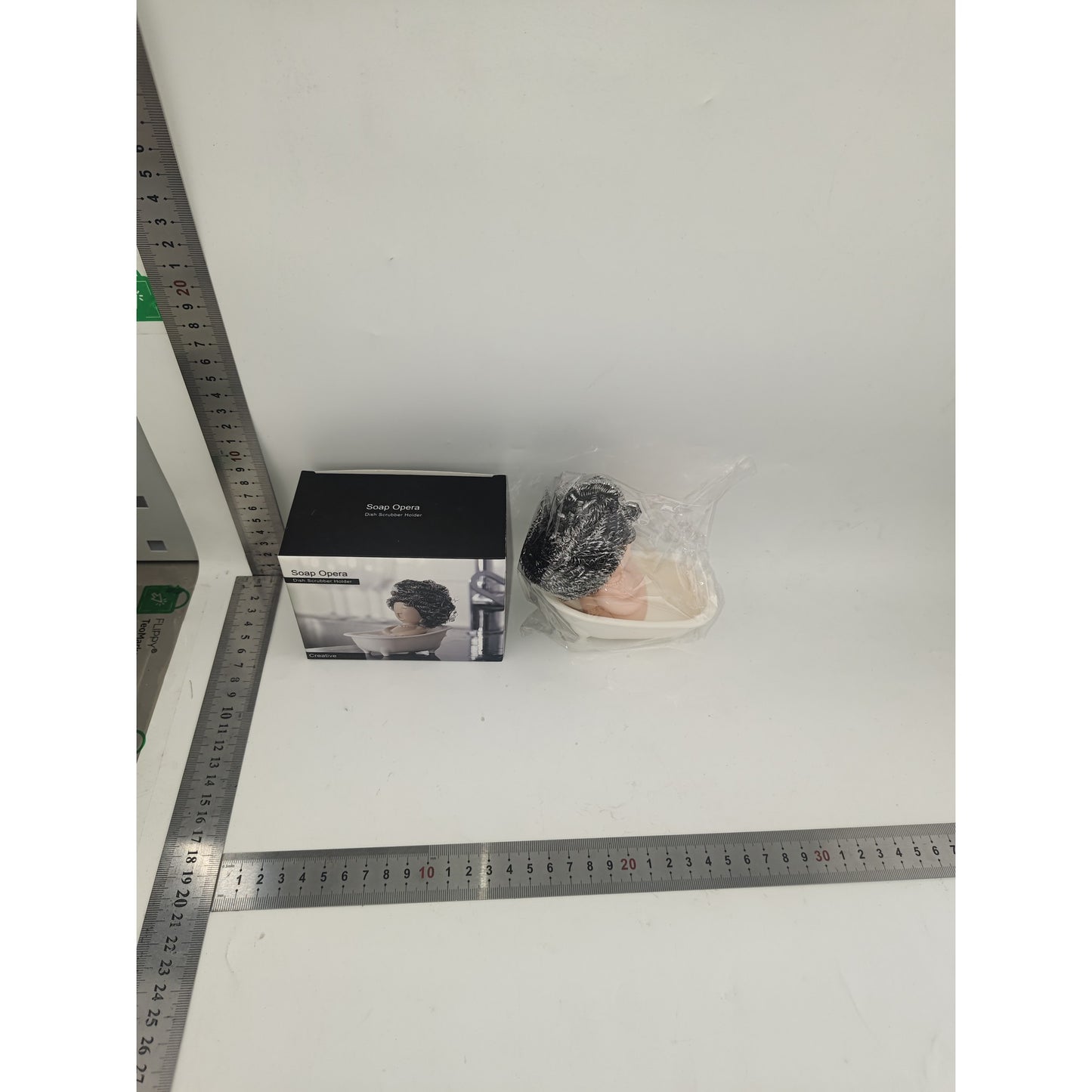 Suport pentru Spalat Vase, Flippy, pentru Burete/Sarma, Model Cada, Alb/Bej-8