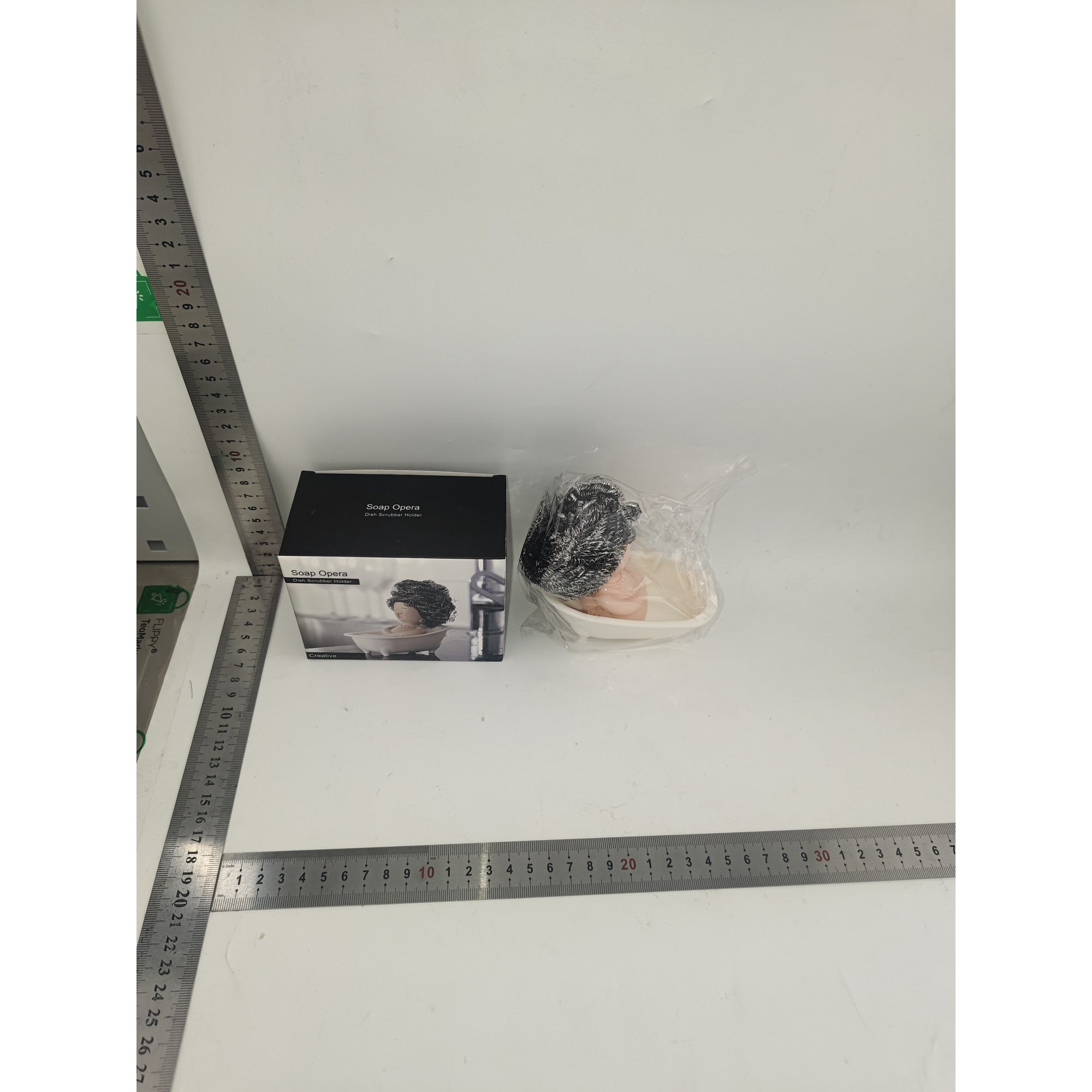 Suport pentru Spalat Vase, Flippy, pentru Burete/Sarma, Model Cada, Alb/Bej-8