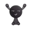 Suport de Telefon, Flippy, pentru Ventilatie, din ABS si Silicon, 11 x 10 x 4 cm, pentru Telefon 4.0 - 6.0 inch, Model Smiley Face, Negru-0