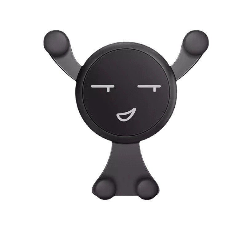 Suport de Telefon, Flippy, pentru Ventilatie, din ABS si Silicon, 11 x 10 x 4 cm, pentru Telefon 4.0 - 6.0 inch, Model Smiley Face, Negru-0