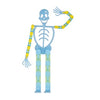 Suport pentru telefon mobil, jucarie de decompresie pentru adulti, tip schelet luminos de Halloween, albastru, lungime 17 cm-0