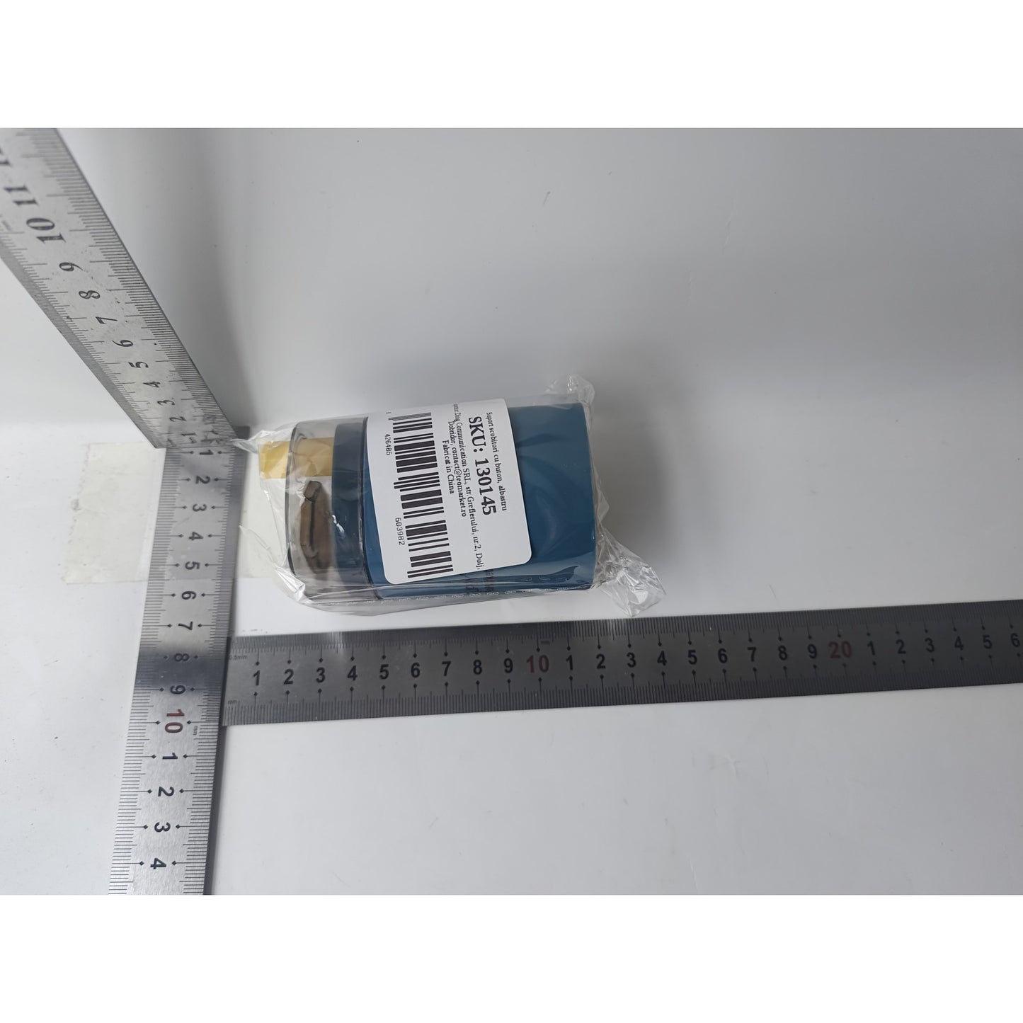 Suport scobitori cu buton, albastru-1