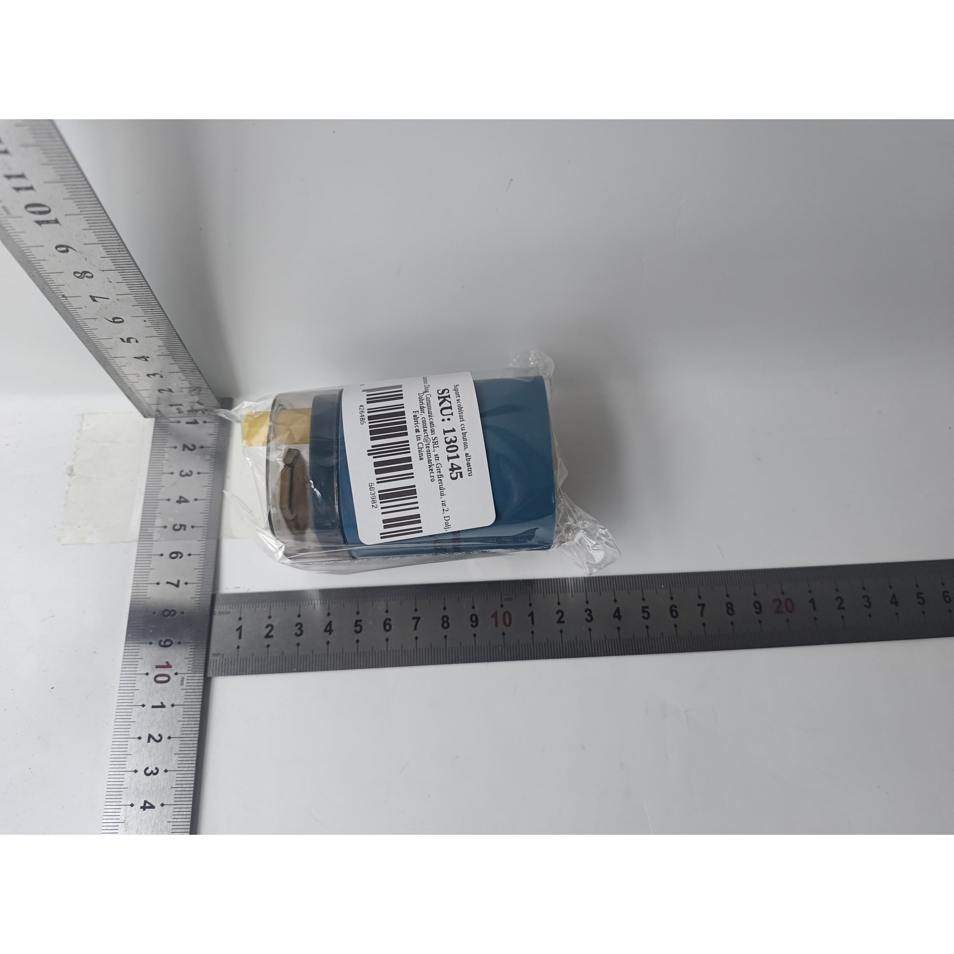 Suport scobitori cu buton, albastru-1